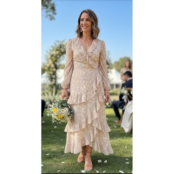 Cynthia Rowley Dresses & Skirts - Cynthia Rowley Daisy Wrapped Tier Maxi Dress Cottagecore Womens Size XL MSRP$474